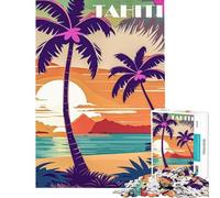 Rompecabezas para Adultos de 1000 Piezas Tahití de Viaje Juego práctico e Intelectual Regalos para Hombres y Mujeres Ideal para aliviar el estrés (tamaño 50x75cm)