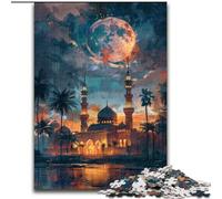 Rompecabezas para Adultos de 1000 Piezas: Taj Mahal de Noche Divertida Actividad para el hogar, Ideal para días de Lluvia, Regalo de cumpleaños 26x38cm