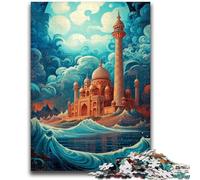 Rompecabezas para Adultos de 1000 Piezas: Taj Mahal navegando sobre Las Olas Desafío difícil y antiestrés Ideal para Decorar tu Escritorio (26x38cm)