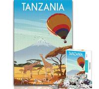 Rompecabezas para Adultos de 1000 Piezas, Tanzania, difícil de Entender, Juguetes educativos para familias, Juego Educativo para cumpleaños y Navidad (38x26cm)