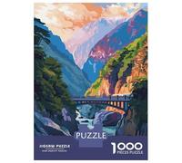 Rompecabezas para Adultos De 1000 Piezas Taroko National Park, Taiwan Illustration Rompecabezas para Adultos Juguete Decoración De Pared Corte De Precisión 38x26cm/1000pcs
