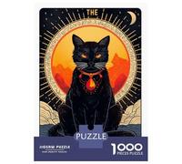 Rompecabezas para Adultos De 1000 Piezas Tarot Protector Cat Rompecabezas para Adolescentes Juego Práctico Decoración del Hogar 52x38cm/1000pcs