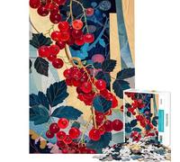 Rompecabezas para Adultos de 1000 Piezas técnica Mixta grosellas Rojas Rompecabezas para Adultos Juego Familiar Vacaciones en casa para Pasar el Tiempo cumpleaños Navidad (tamaño 38x26cm)