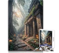 Rompecabezas para Adultos de 1000 Piezas: Templo Antiguo en un Bosque brumoso Hermoso diseño Análisis de Juegos y lógica Regalos de Amigo Secreto Tamaño 50x75cm