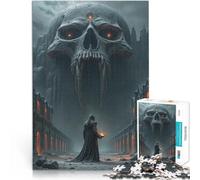 Rompecabezas para Adultos de 1000 Piezas Templo de la Calavera de Fantasía Oscura desafío Educativo Cumpleaños 38x26cm