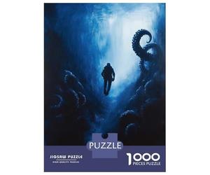 Rompecabezas para Adultos De 1000 Piezas Thalassophobia Underwater Diver and Tentacles Painting Rompecabezas para Adolescentes Juguetes Antiestrés Desafío Difícil Cumpleaños 38x26c