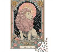 Rompecabezas para Adultos De 1000 Piezas The Lion Tarot Card Art Print Rompecabezas para Adultos Juegos Relajantes Decoración De Pared Cumpleaños Y Navidad 38x26cm/1000pcs