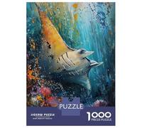 Rompecabezas para Adultos De 1000 Piezas The Majestic Manta Ray Rompecabezas para Adultos Juego De Ingenio Regalo De Cumpleaños Desafío Educativo 38x26cm/1000pcs