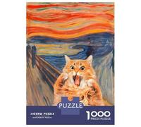Rompecabezas para Adultos De 1000 Piezas The Scream Cat Rompecabezas para Adultos Juego Práctico Análisis Y Lógica Gran Regalo para Los Amantes De Los Juegos 70x50cm/1000pcs