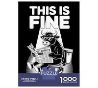 Rompecabezas para Adultos De 1000 Piezas This Is Fine Bull Market Rompecabezas para Adultos Juegos Relajantes Desafío Difícil Regalo De Cumpleaños, Regalos, 70x50cm/1000pcs