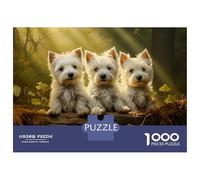 Rompecabezas para Adultos De 1000 Piezas Three West Highland White Terriers Rompecabezas para Adultos Juego De Ingenio Difícil Oferta Difícil como Regalo para Toda La Familia 70x50cm/1000pcs
