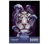 Rompecabezas para Adultos De 1000 Piezas Tiger Art Print Rompecabezas para Adultos Juego Práctico Montaje De Patrones Cumpleaños Y Navidad 70x50cm/1000pcs