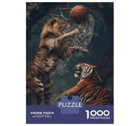 Rompecabezas para Adultos De 1000 Piezas Tiger Lion Basketball Game Rompecabezas Juegos Relajantes Decoración De Pared Oferta como Regalos para Toda La Familia 70x50cm/1000pcs