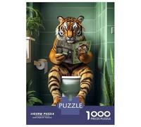 Rompecabezas para Adultos De 1000 Piezas Tiger on The Toilet Rompecabezas para Adolescentes Juguetes Antiestrés Mejora La Memoria Gran Regalo para Jugar 70x50cm/1000pcs