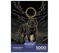 Rompecabezas para Adultos De 1000 Piezas Tiger Under A Lunar Eclipse Rompecabezas para Adultos Juegos Relajantes Mejora La Memoria para Cumpleaños, Navidad 70x50cm/1000pcs
