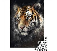 Rompecabezas para Adultos De 1000 Piezas Tiger Wall Art Print-2 Rompecabezas para Adolescentes Juguetes Antiestrés Mejora La Memoria Gran Regalo para Jugar 38x26cm/1000pcs