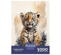 Rompecabezas para Adultos De 1000 Piezas Tiger Watersketch Drawing Rompecabezas para Adultos Juegos Relajantes Decoración Cumpleaños 38x26cm/1000pcs