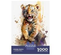 Rompecabezas para Adultos De 1000 Piezas Tiger Watersketch Rompecabezas para Adolescentes Juego De Ingenio Decoración del Hogar Actividades Divertidas En Casa, 52x38cm/1000pcs