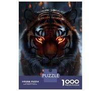 Rompecabezas para Adultos De 1000 Piezas Tiger with Glowing Eyes in Snow Rompecabezas para Adultos Juegos De Relajación Regalo De Cumpleaños Regalos para Reducir El Estrés 38x26cm/1000pcs