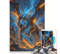 Rompecabezas para Adultos de 1000 Piezas Tigre Alado con Poderes relámpago Juegos Familiares análisis y lógica Regalos para Amigos y Familiares 38x52cm
