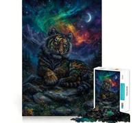 Rompecabezas para Adultos de 1000 Piezas Tigre Celestial en un Paisaje de montaña,diseño de Corte Fino,Actividad para la Mente,Juego Relajante,decoración navideña (38x52cm)