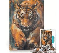 Rompecabezas para Adultos de 1000 Piezas: Tigre de Bengala, Misterioso, Juguete Educativo, Corte de precisión, Que Mejora el Amor Entre Parejas 38x26cm