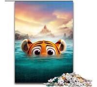 Rompecabezas para Adultos de 1000 Piezas: Tigre en el océano, un desafío difícil para aliviar el estrés con póster a Juego y Hoja de Trivia de 50x75cm