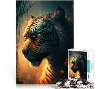 Rompecabezas para Adultos de 1000 Piezas Tigre mítico del Bosque Juguetes de Juego para Regalo Familiar Mejorar el Amor Entre Parejas 38x26cm