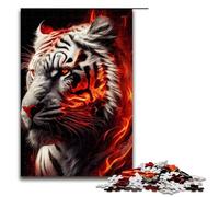 Rompecabezas para Adultos de 1000 Piezas, Tigres Blancos de Fuego Rojo, Rompecabezas, Juegos, Juguetes, Regalo, Adecuado para decoración de Escritorio, 1000 Piezas