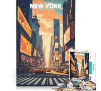 Rompecabezas para Adultos de 1000 Piezas: Times Square a la Hora Dorada Juegos relajantes, decoración para el hogar, Regalos de cumpleaños 50x75cm