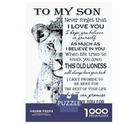 Rompecabezas para Adultos De 1000 Piezas To My Son Lion Rompecabezas para Adultos Juguetes Antiestrés Mejora La Memoria Oferta como Regalo para Toda La Familia 52x38cm/1000pcs