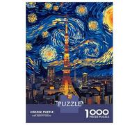 Rompecabezas para Adultos De 1000 Piezas Tokyo Tower Starry Night Art Rompecabezas para Adultos Juegos Relajantes Pero Divertidos Y Humorísticos para Cumpleaños, Navidad 52x38cm/1000pcs