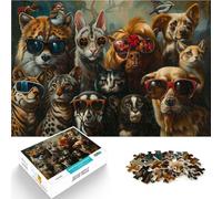 Rompecabezas para Adultos de 1000 Piezas Tonos Divertidos de Animales Salvajes Hecho de Madera para Mayores de 14 años Entrena tu Cerebro y Tus Manos Regalos de Juegos de Navidad tamaño:50x75cm