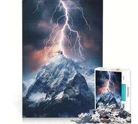 Rompecabezas para Adultos de 1000 Piezas Tormenta eléctrica en la montaña Juego Imposible Mejora la Memoria con Piezas de Formas aleatorias Que encajan Perfectamente 50x75cm