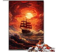 Rompecabezas para Adultos de 1000 Piezas, Tormenta roja y Naranja, de cartón, Juego Interactivo Familiar, Rompecabezas, Juguete Educativo, 1000 Piezas(26x38cm)