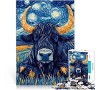 Rompecabezas para Adultos de 1000 Piezas Toro de la Noche Estrellada Desafiante Difícil Cada Pieza es única: un desafiante y Divertido Juego Familiar 38x26cm