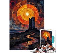 Rompecabezas para Adultos de 1000 Piezas Torre bajo un Cuerpo Celeste Rompecabezas para Adolescentes Juegos relajantes análisis y lógica cumpleaños (tamaño 38x52cm)