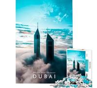 Rompecabezas para Adultos de 1000 Piezas Torre de Dubái Juguete Intelectual Juegos relajantes Carrera de Velocidad Manual Excelentes Regalos para los Amantes de los Juegos tamaño 38x26cm