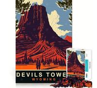 Rompecabezas para Adultos de 1000 Piezas,Torre del Diablo,Corte Impecable,Divertido Juego de concentración,Regalo de Juego Gratuito,Regalo de cumpleaños Divertido (50x75cm)