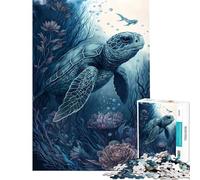 Rompecabezas para Adultos de 1000 Piezas Tortuga Amigo Imaginario Actividades Divertidas para Hacer en casa Mejora la Memoria Juego práctico para Mayores de 14 años (38x52cm)