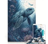 Rompecabezas para Adultos de 1000 Piezas Tortuga Amigo Imaginario decoración de Pared Juguete para la interacción Entre Padres e Hijos cumpleaños 50x75cm