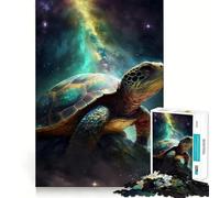 Rompecabezas para Adultos de 1000 Piezas Tortuga en el Espacio, articulaciones Suaves, Divertido Juego de concentración Mental, Juego Casual, Regalo de cumpleaños (38x26cm)