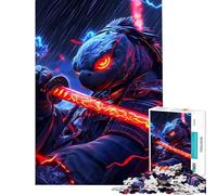 Rompecabezas para Adultos de 1000 Piezas Tortuga samurái Guerrero Animal Rompecabezas Divertido difícil único Regalo para cumpleaños y Navidad (tamaño 38x52cm)