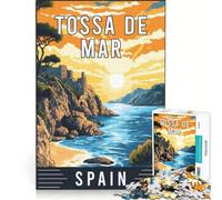 Rompecabezas para Adultos de 1000 Piezas Tossa De Mar en España, Juguete Educativo, dificultad difícil, Lista de Deseos con Papá Noel 38x26cm