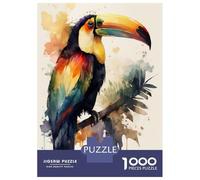 Rompecabezas para Adultos De 1000 Piezas Toucan Bird Watercolor Rompecabezas para Adultos Juguetes Antiestrés Decoración del Hogar Juego Desafiante Regalos 52x38cm/1000pcs