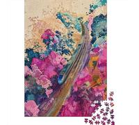 Rompecabezas para Adultos De 1000 Piezas Train on Tracks Art Print Rompecabezas para Adolescentes Juguetes Antiestrés Mejora La Memoria Gran Regalo para Jugar 52x38cm/1000pcs