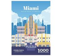 Rompecabezas para Adultos De 1000 Piezas Travel to Miami Rompecabezas para Adultos Juguetes DIY Una Obra De Arte Regalos para Amigos Y Familiares 52x38cm/1000pcs