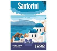 Rompecabezas para Adultos De 1000 Piezas Travel to Santorini Rompecabezas para Adultos Juegos Divertidos Difícil Difícil Regalos De Cumpleaños Y Únicos 52x38cm/1000pcs