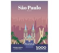 Rompecabezas para Adultos De 1000 Piezas Travel to Sao Paulo Rompecabezas Antiestrés Juguetes Divertidos Y Humorísticos Actividades Divertidas En Casa, 70x50cm/1000pcs