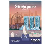 Rompecabezas para Adultos De 1000 Piezas Travel to Singapore Rompecabezas para Adultos Juguete Decoración De Pared Decoración del Hogar Regalos para Amigos Y Familiares 52x38cm/1000pcs